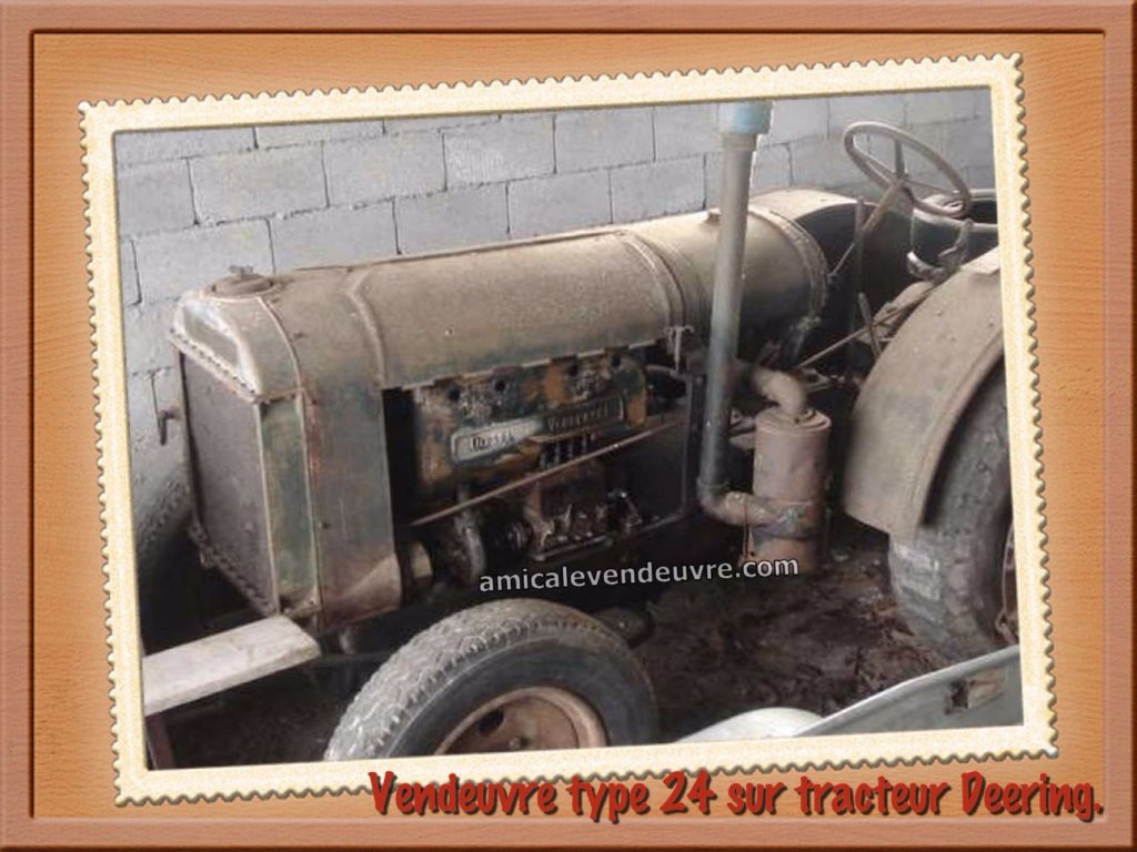 Moteur Vendeuvre sur un tracteur Deering en remplacement du moteur à pétrole.