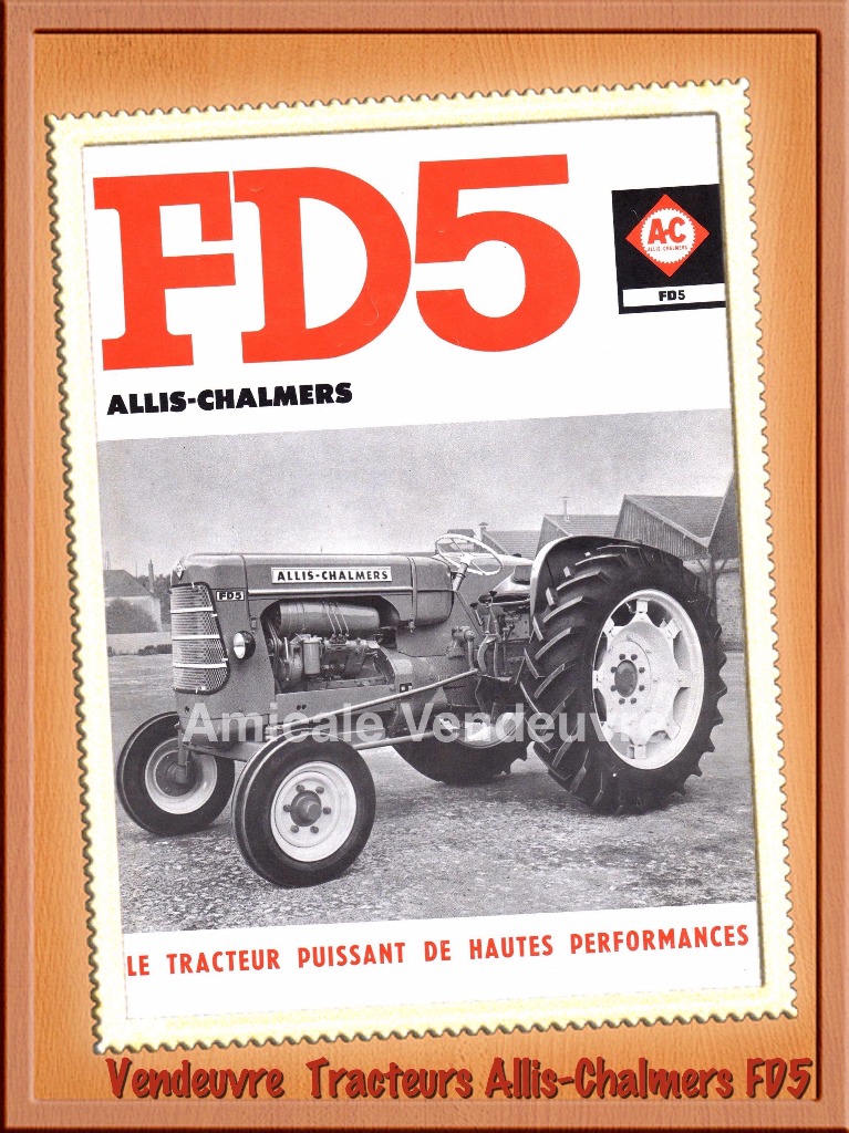 Prospectus des tracteurs Allis-Chalmers FD5.