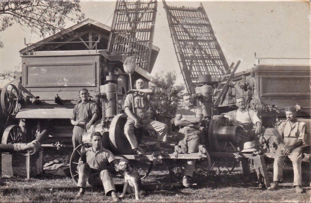 Une scène de battage vers 1900