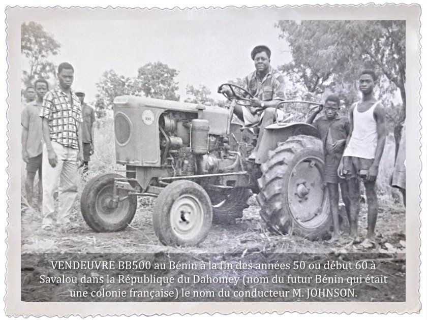 Sylvain KUPPERROTH du Maine et Loire a trouvé une photo d'un BB500 au Benin à la fin des années 50 ou au début 60 à Savalou dans la république du DAHOMEY qui était une colonie Française, (nom du futur Bénin).