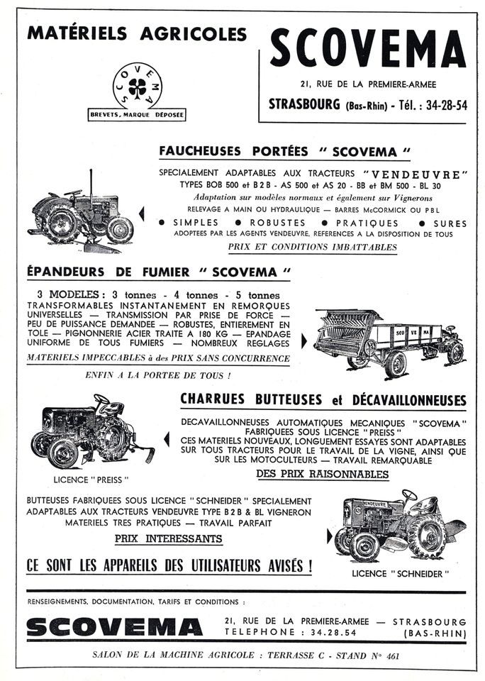 Affiche publicitaire de la SCOVEMA pour le salon de la machine agricole de Paris