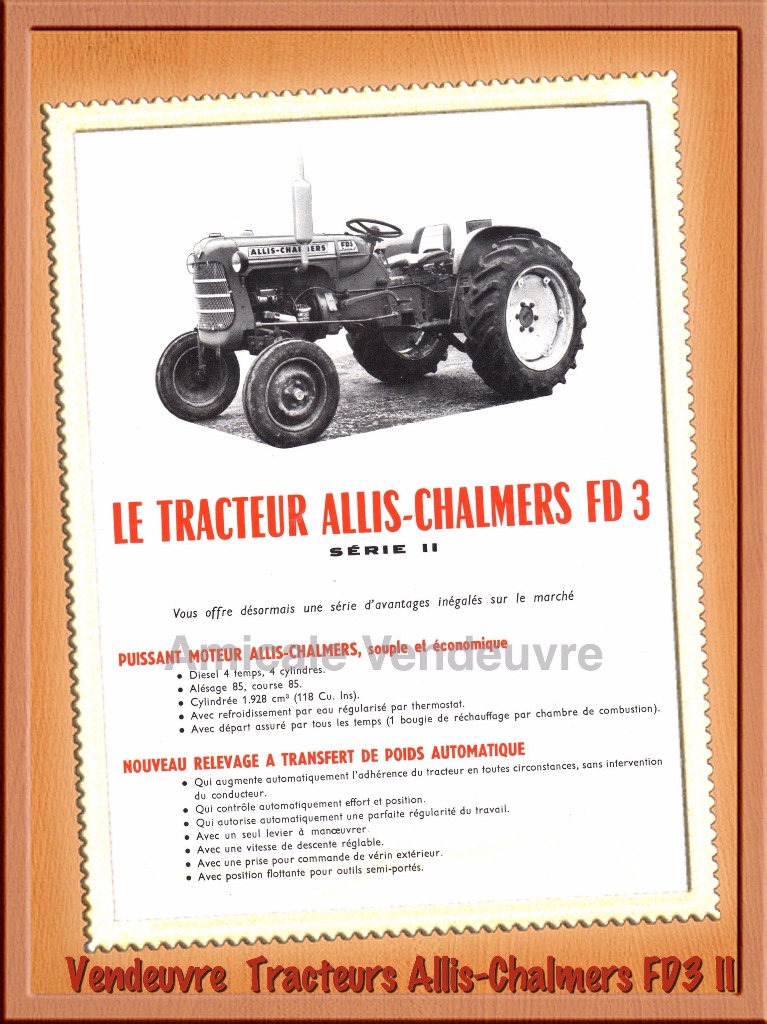 Prospectus des tracteurs Allis-Chalmers FD3 série II de 1964.