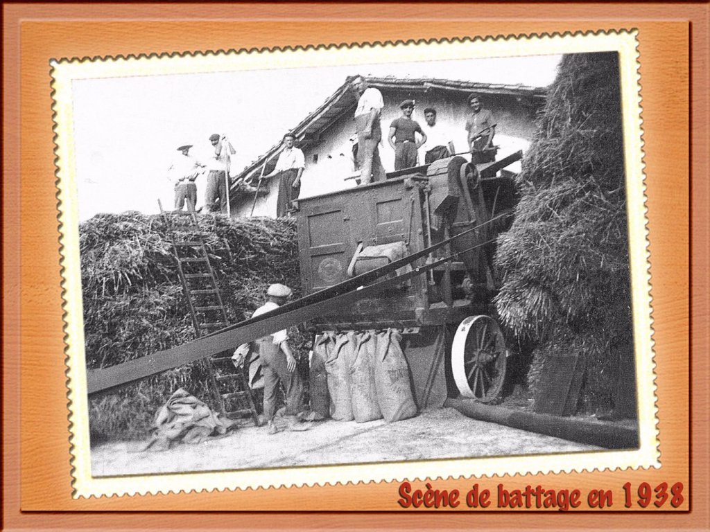 Battage en Charentes dans les années 30.