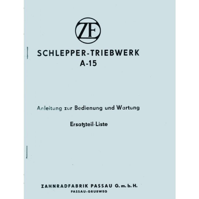 A8003040 Catalogue pièces transmission ZF A15