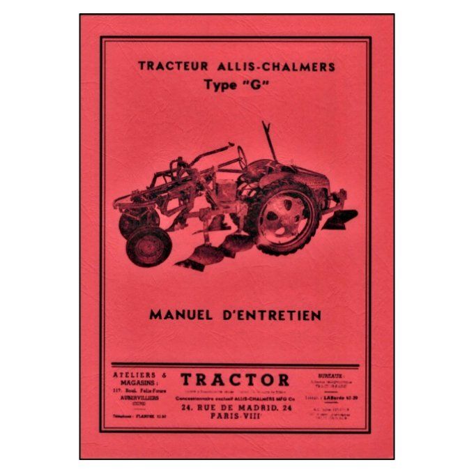 A7006023 Manuel d'entretien Allis-Chalmers G 20 pages moteur Continental A4