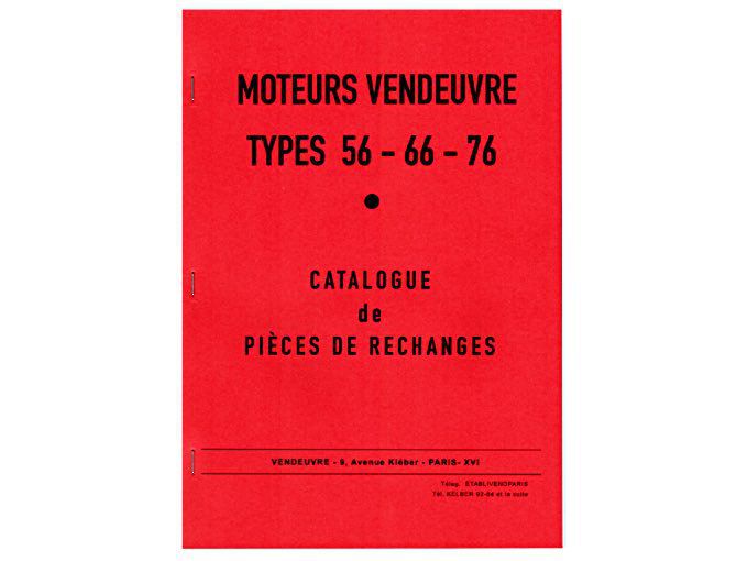A8001135 Catalogue pièces moteur Vendeuvre type 56-66-76    05/55