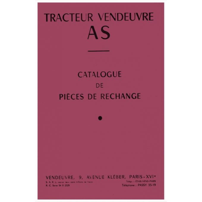 A8002015 Catalogue Pièces de rechange AS
