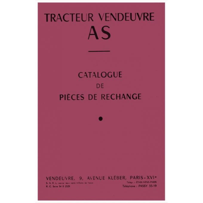 A8002015 Catalogue Pièces de rechange AS