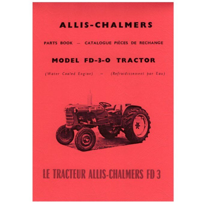 A8002070 Catalogue Français pièces de rechanges pour tracteur FD3 O moteur Allis-Chalmers