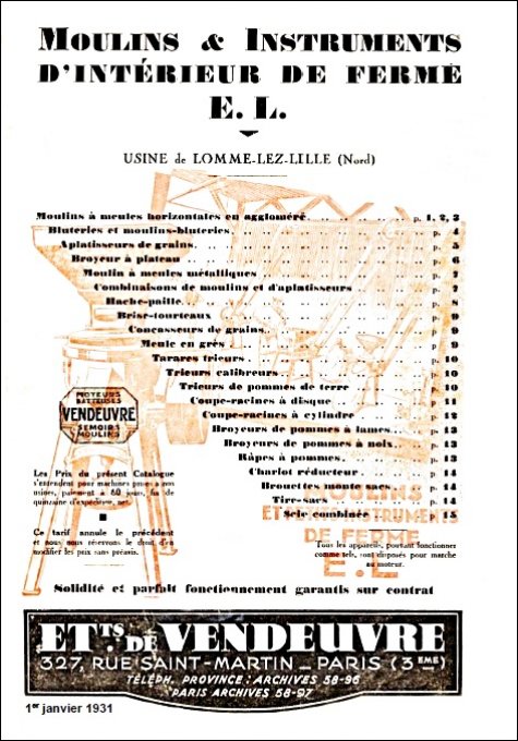 A9001020 Catalogue Vendeuvre Lomme-Lez-Lille E-L 1931 format A5 15 pages.