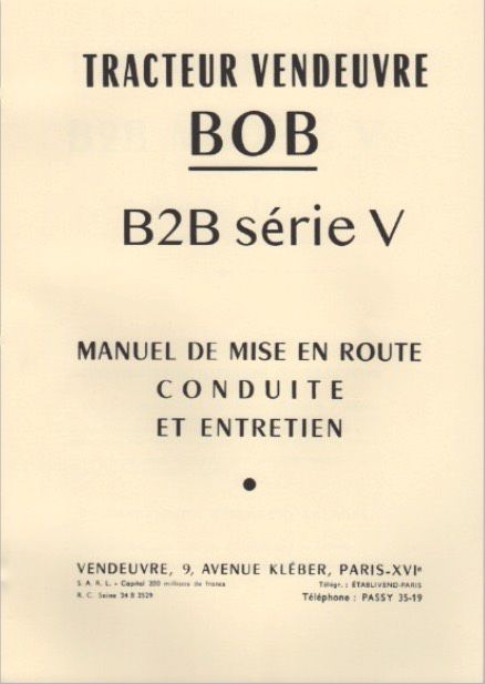 A7003010 Manuel BOB et B2B série V