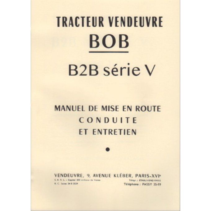 A7003010 Manuel BOB et B2B série V