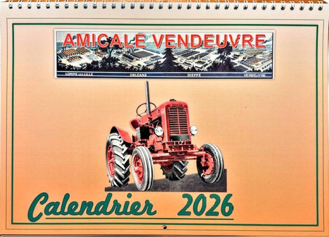 P6102026 Calendrier à spirale de l'Amicale Vendeuvre 30cm x 42cm 12 pages  (prix net)