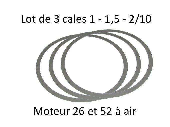 M1010615 Lot de 3 cales en acier pour cylindre à air Ø 100. Epaisseur 1 - 1,5 et 2/10