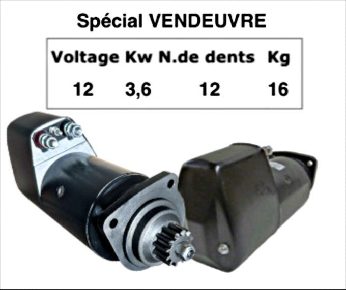 E5002040 Démarreur pour moteur type ZP  12V 3,6 kw 12 dents.  -16 kg