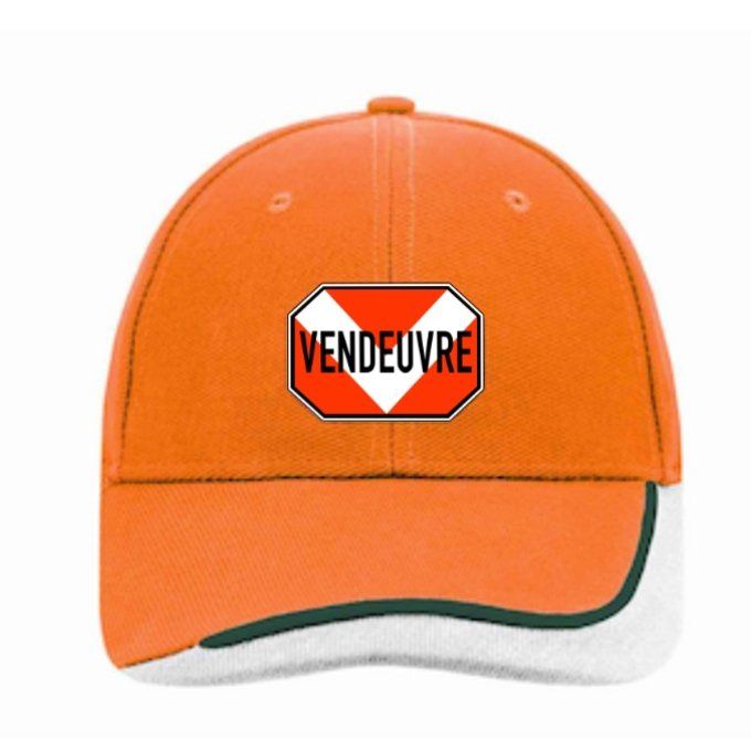 P6003015 Casquette broderie Vendeuvre "Orange et Grise"