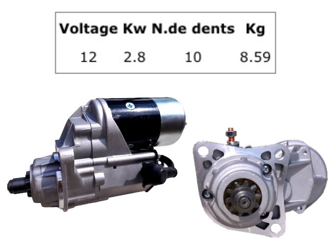 E5002010 Démarreur 10 dents  2,8 Kw  BOB 1ère génération ADF5 