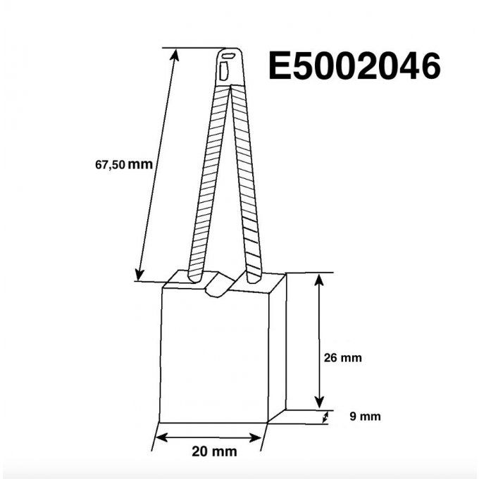 E5002046 Jeu de charbons pour démarreur BNG 4-12 (26 x 20 x 9)