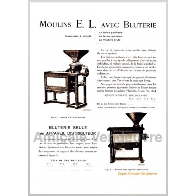 INS 5004 Pdf Documentation moulin, bluterie 1925