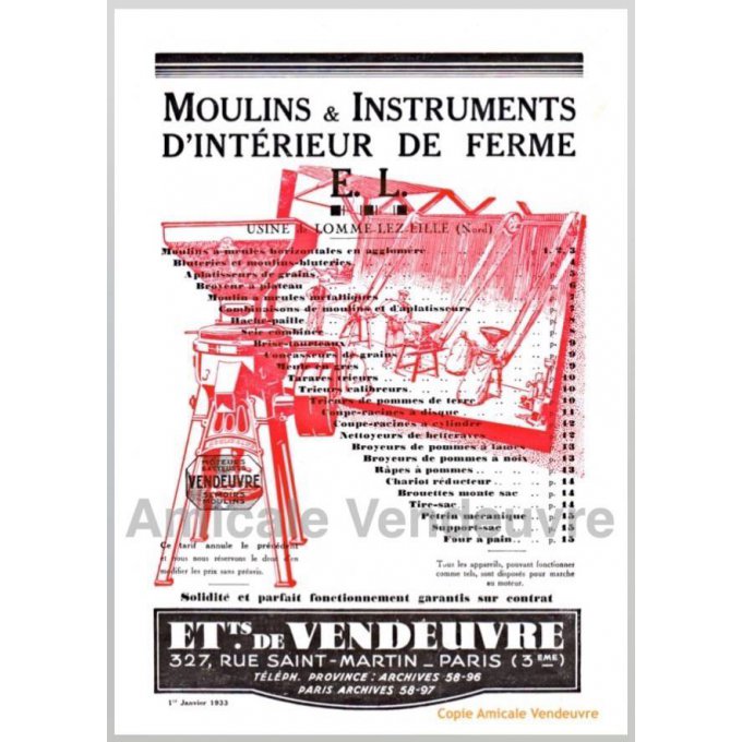 PaINS 5009 Cat. instruments de cour de ferme 1933