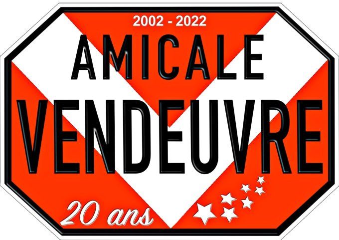 P6006004 Plaque métallique 30 x 20 Amicale Vendeuvre 20 ans