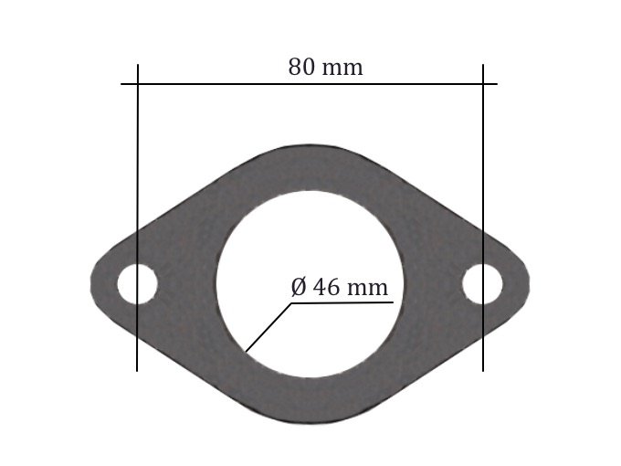M1010082 Joint de collecteur d'échappement. Ø 46 entre axe 80mm. Echapp.  série : Super, 500 et BL