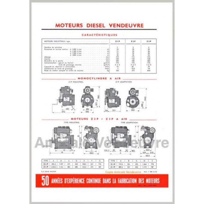 PaMO 1005 Documentation gamme de 6 à 120 ch 1956