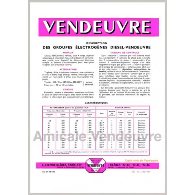 MO 1010 Pdf Documentation groupe 40kV 1953