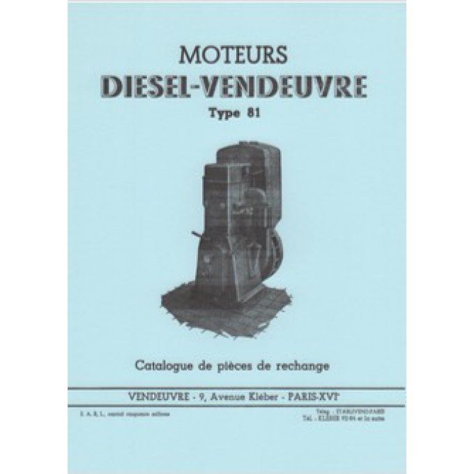 A8001145 Catalogue pièces moteur Vendeuvre type 81