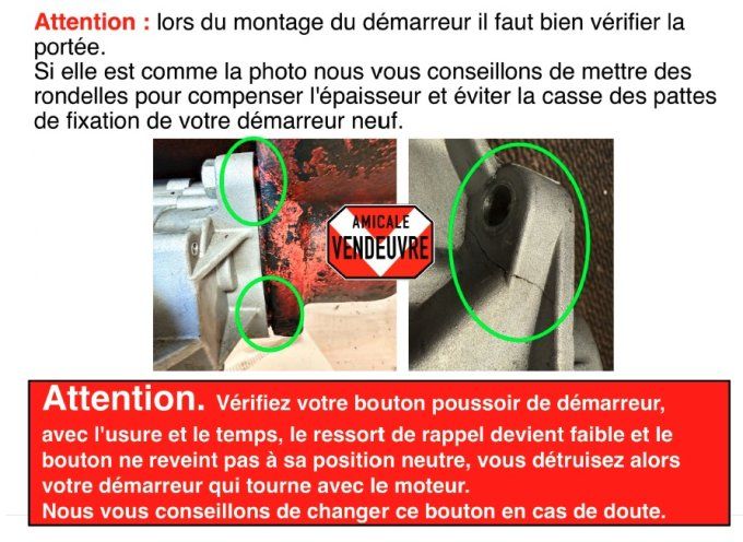 E5002032 Démarreur 10 dents 2,8 Kw  B2B, BL25, BL30V, BL30 et FD3 pour moteur 26 et 52 