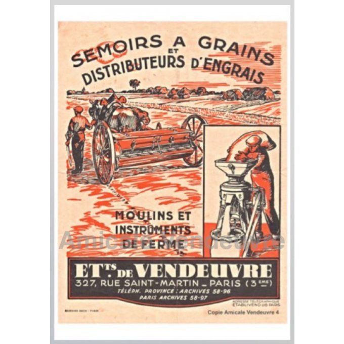 P6001068 Poster 40 x 31 cm. Semoirs épandeurs