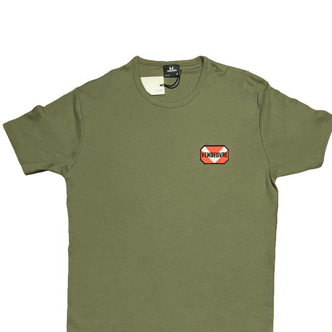 P6003314 Tee-shirt vert kaki broderie "Vendeuvre" taille L