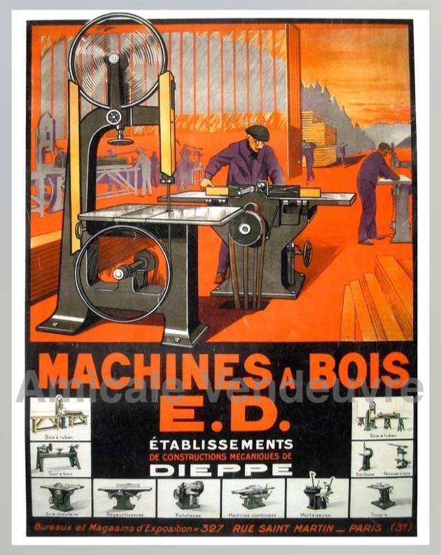 P6004036 Poster 42 x 29,5 cm. Machine à bois.