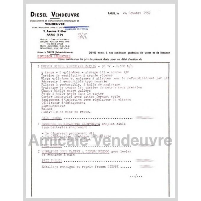 MO 1510 Pdf Devis moteur Z2P 1957