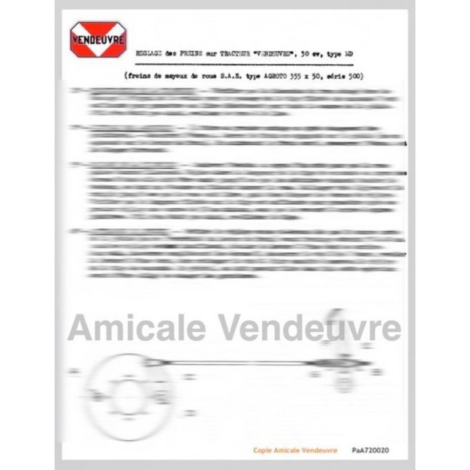PaA720020 Réglage des freins sur MD