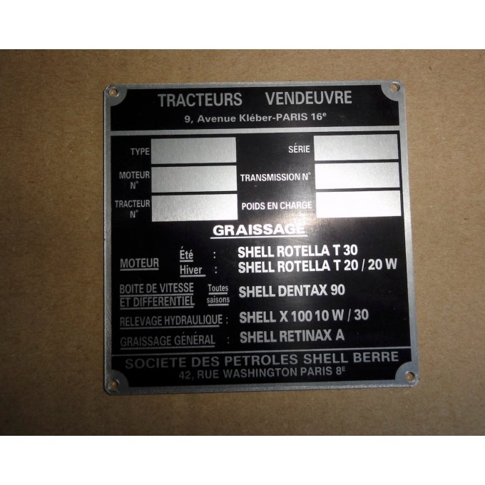 C2001020 Plaque constructeur série BL 9 x 9 cm