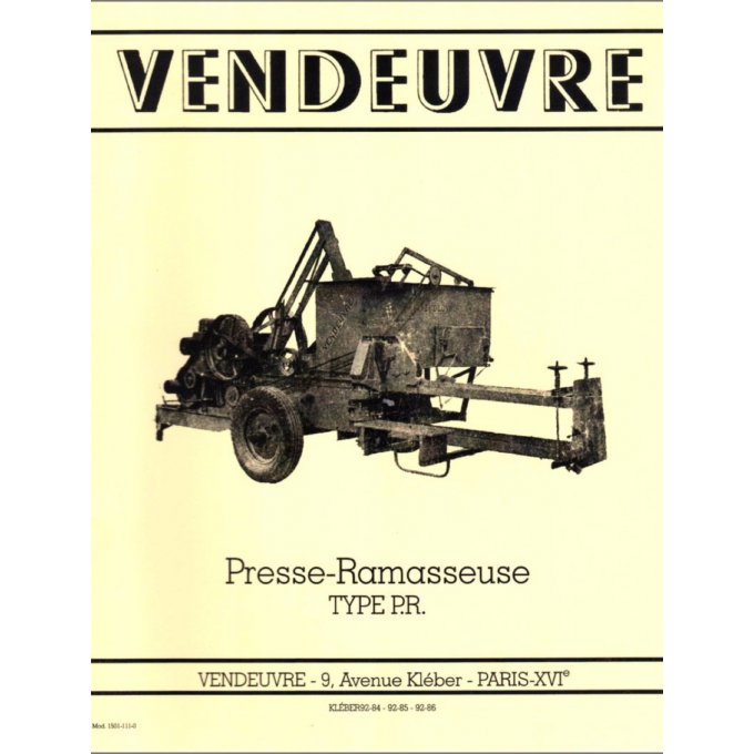 A7011040 Presse  manuel ramasseuse type PR