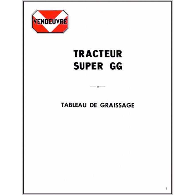 PaA7001062 Tableau graissage Super GG