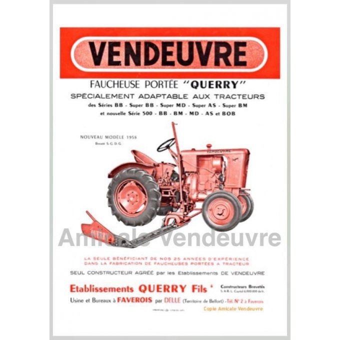 TR 6703 Pdf Documentation faucheuse Querry 1958