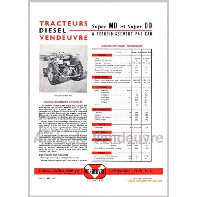 PaTR 6215 Documentation Super MD et DD 1957