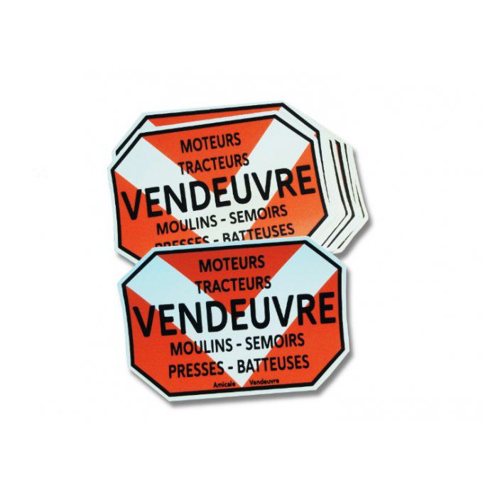 P6006000 Autocollant Vendeuvre Tracteur moteurs et matériels 10 x 7 cm