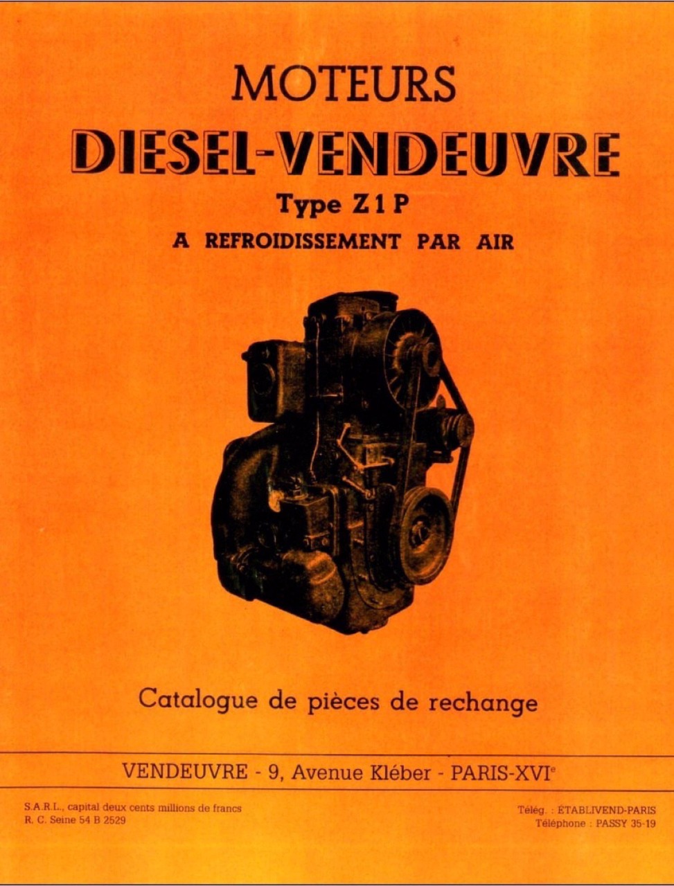 A8001120 Catalogue pièces moteur Vendeuvre Z1P46    01/56