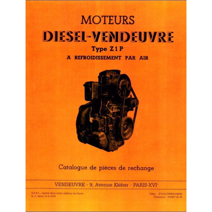A8001120 Catalogue pièces moteur Vendeuvre Z1P46 01/56