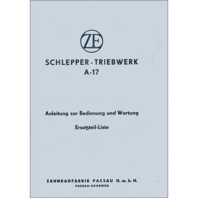 A8003050 Catalogue pièces transmission ZF A17