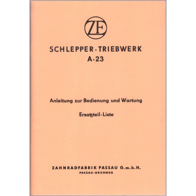 A8003060 Catalogue pièces transmission ZF A23